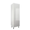 High Gloss Slab White 600mm Larder 50:50 Fridge Freezer Unit