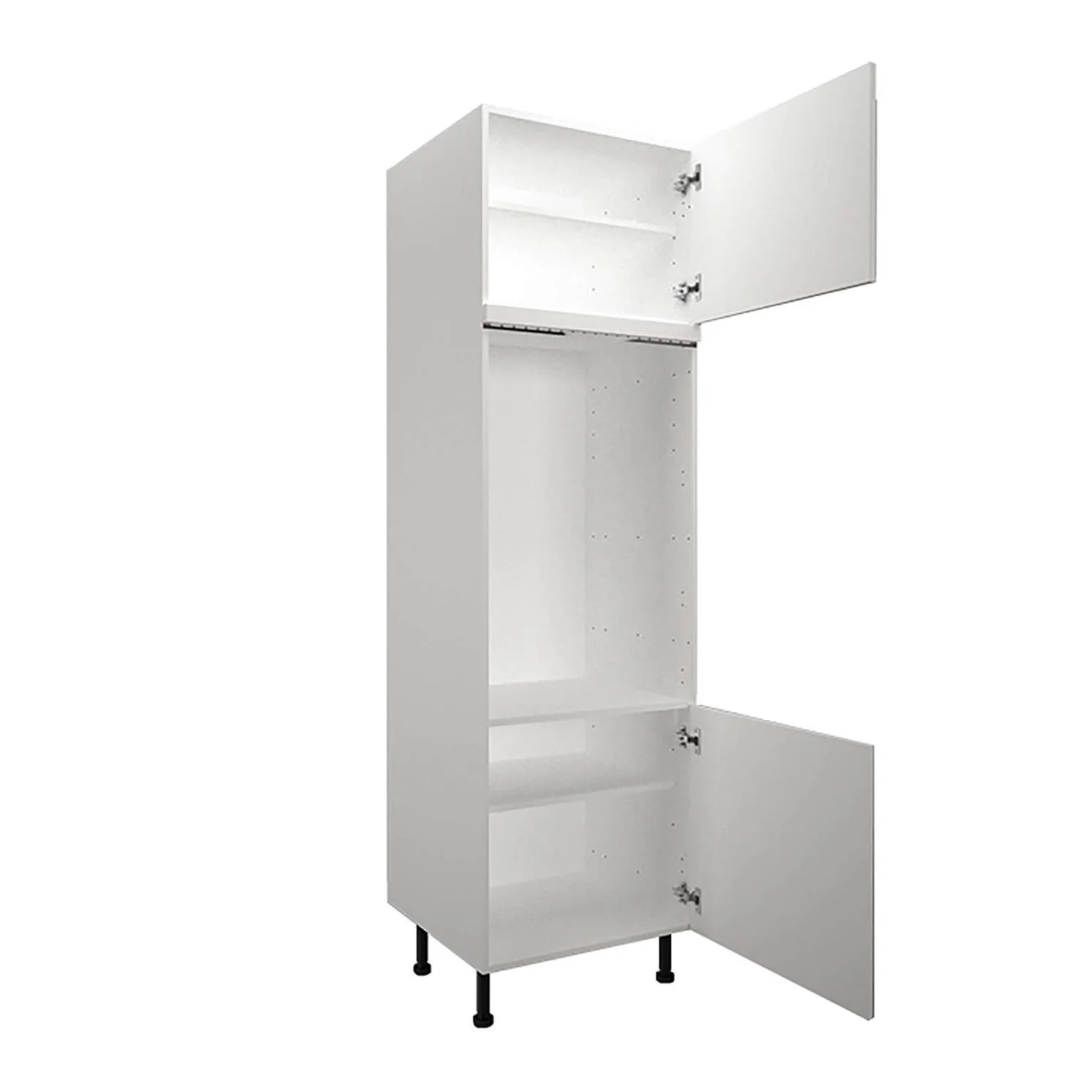 High Gloss Slab White Double Oven Tower 2 High Gloss Slab White Double Oven Tower - Image 2