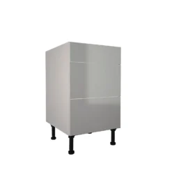 High Gloss Slab Grey 500mm 3 Drawer Premium Unit