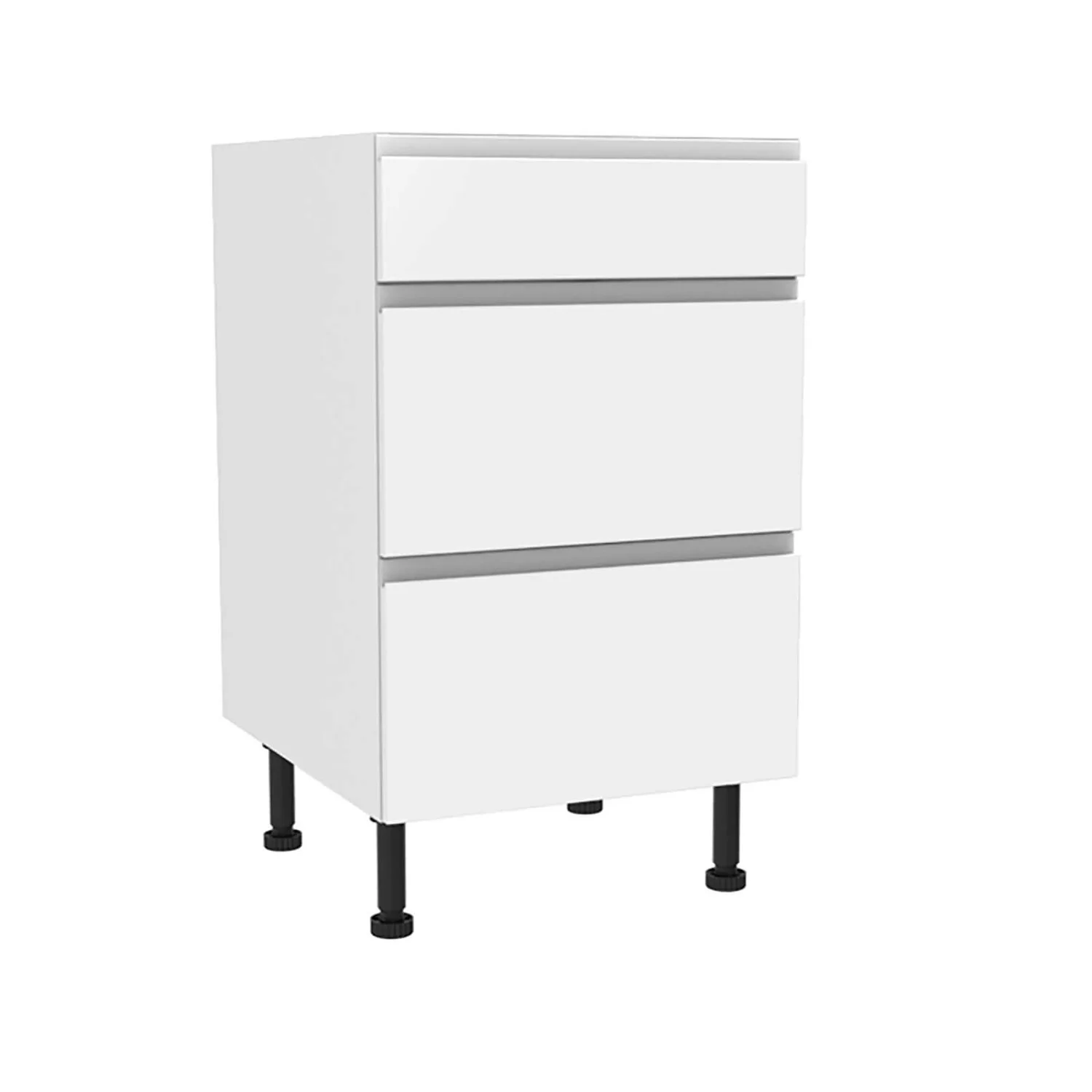 Handleless White Gloss 500mm 3 Drawer Premium Unit 1 Handleless White Gloss 500mm 3 Drawer Premium Unit