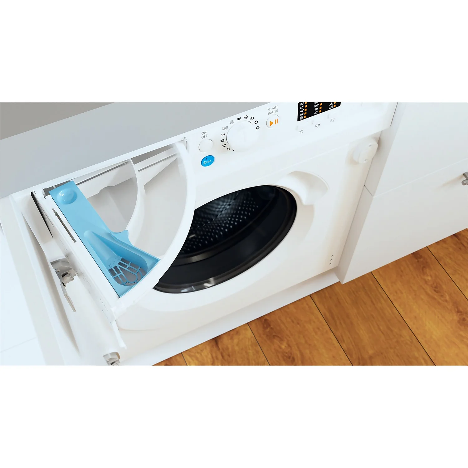 Indesit BIWDIL75125UKN Integrated 7Kg / 5Kg Washer Dryer With 1200 Rpm - White 3 Indesit BIWDIL75125UKN Integrated 7Kg / 5Kg Washer Dryer With 1200 Rpm - White - Image 3
