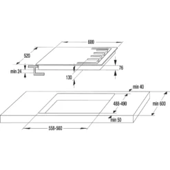 Hisense GM663XB 60cm Gas Hob - Stainless Steel -Kitchen Hardware Store 13481876 2984914603170835