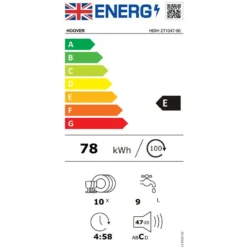 Hoover HDIH2T1047 Fully Integrated Slimline Dishwasher - Stainless Steel Control Panel -Kitchen Hardware Store 13481902 7614914605887686