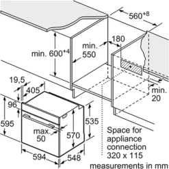 Bosch Serie 4 HBS534BB0B Built In Electric Single Oven - Black -Kitchen Hardware Store 13481957 4614914607305384