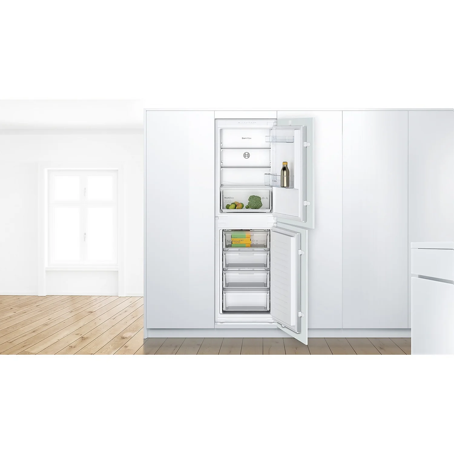 Bosch Serie 2 KIN85NSF0G Integrated 50/50 Frost Free Fridge Freezer With Sliding Door Fixing Kit - White 2 Bosch Serie 2 KIN85NSF0G Integrated 50/50 Frost Free Fridge Freezer With Sliding Door Fixing Kit - White - Image 2