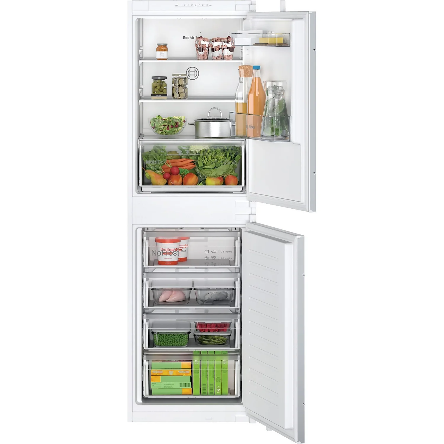 Bosch Serie 2 KIN85NSF0G Integrated 50/50 Frost Free Fridge Freezer With Sliding Door Fixing Kit - White 1 Bosch Serie 2 KIN85NSF0G Integrated 50/50 Frost Free Fridge Freezer With Sliding Door Fixing Kit - White