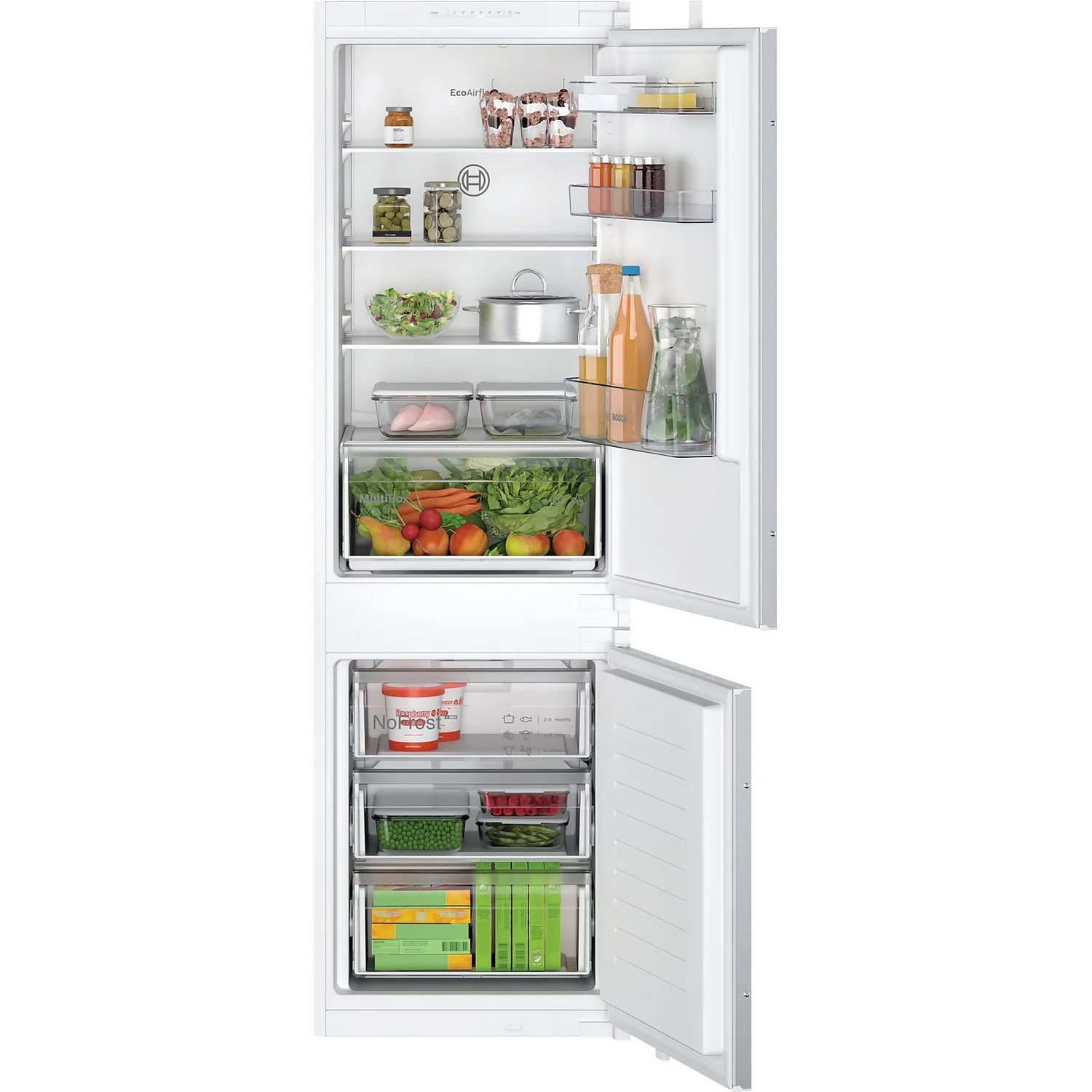 Bosch Serie 2 KIN86NSF0G Integrated 60/40 Frost Free Fridge Freezer With Sliding Door Fixing Kit - White 1 Bosch Serie 2 KIN86NSF0G Integrated 60/40 Frost Free Fridge Freezer With Sliding Door Fixing Kit - White