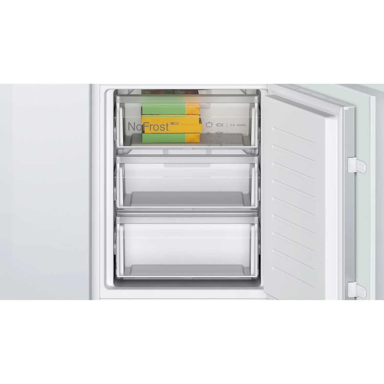 Bosch Serie 2 KIN86NSF0G Integrated 60/40 Frost Free Fridge Freezer With Sliding Door Fixing Kit - White 3 Bosch Serie 2 KIN86NSF0G Integrated 60/40 Frost Free Fridge Freezer With Sliding Door Fixing Kit - White - Image 3