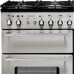 Rangemaster Toledo + TOLP90DFFSS/C 90cm Dual Fuel Range Cooker - Stainless Steel / Chrome -Kitchen Hardware Store 13482034 1214914608585691