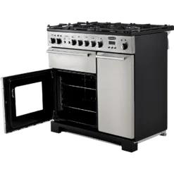 Rangemaster Toledo + TOLP90DFFSS/C 90cm Dual Fuel Range Cooker - Stainless Steel / Chrome -Kitchen Hardware Store 13482034 1564914608858781