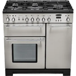 Rangemaster Toledo + TOLP90DFFSS/C 90cm Dual Fuel Range Cooker - Stainless Steel / Chrome -Kitchen Hardware Store 13482034 1744914608759685