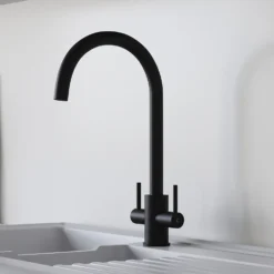 Leonie Twin Lever Tap - Matt Black -Kitchen Hardware Store 13929185 6074998572079621