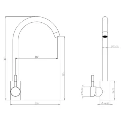 Leonie Side Lever Tap - Chrome -Kitchen Hardware Store 13929187 1904998572080488