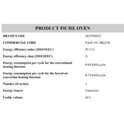 Hotpoint FA4S541JBLGH Built In Electric Single Oven With Added Steam Function - Black -Kitchen Hardware Store 13950685 1054985910610719