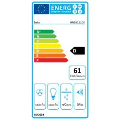 Beko HNS61110X 60 Cm Visor Cooker Hood - Stainless Steel -Kitchen Hardware Store 13950689 1564985909899128