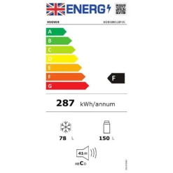 Hoover HOB50N518FVK Wi-Fi Connected Integrated 50/50 Frost Free Fridge Freezer With Sliding Door Fixing Kit - White -Kitchen Hardware Store 13950690 2114985911533006