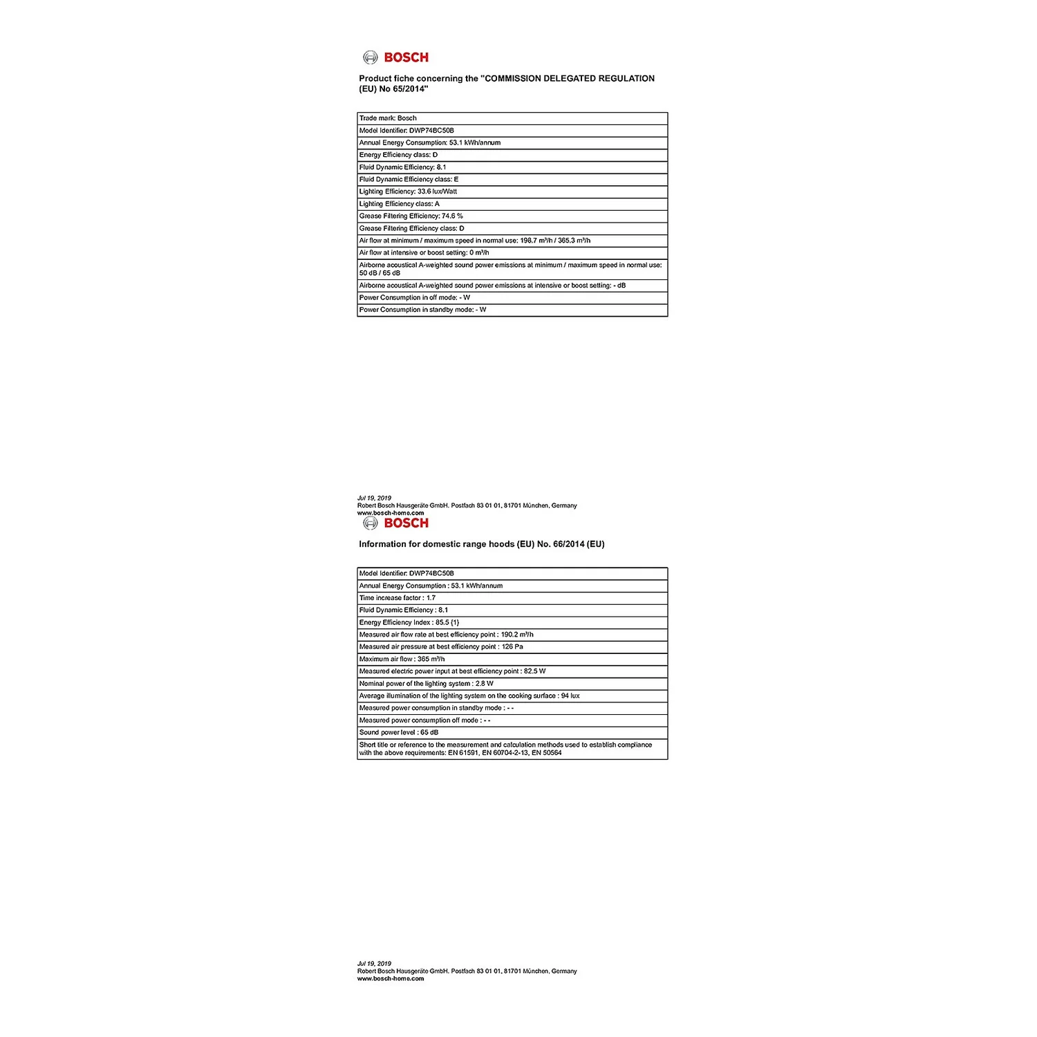 Bosch Serie 2 DWP74BC50B 75 Cm Chimney Cooker Hood - Stainless Steel 10 Bosch Serie 2 DWP74BC50B 75 Cm Chimney Cooker Hood - Stainless Steel - Image 10