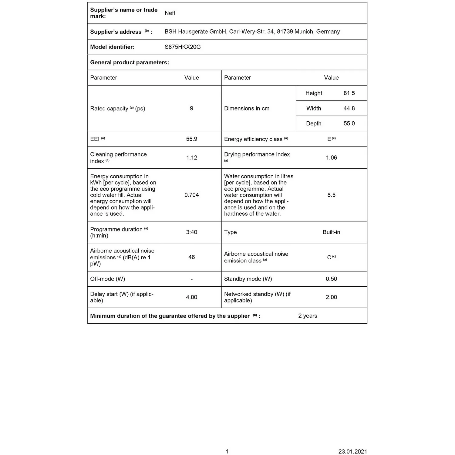 NEFF N50 S875HKX20G Wifi Connected Fully Integrated Slimline Dishwasher - Stainless Steel Control Panel & Sliding Door Kit 10 NEFF N50 S875HKX20G Wifi Connected Fully Integrated Slimline Dishwasher - Stainless Steel Control Panel & Sliding Door Kit - Image 10