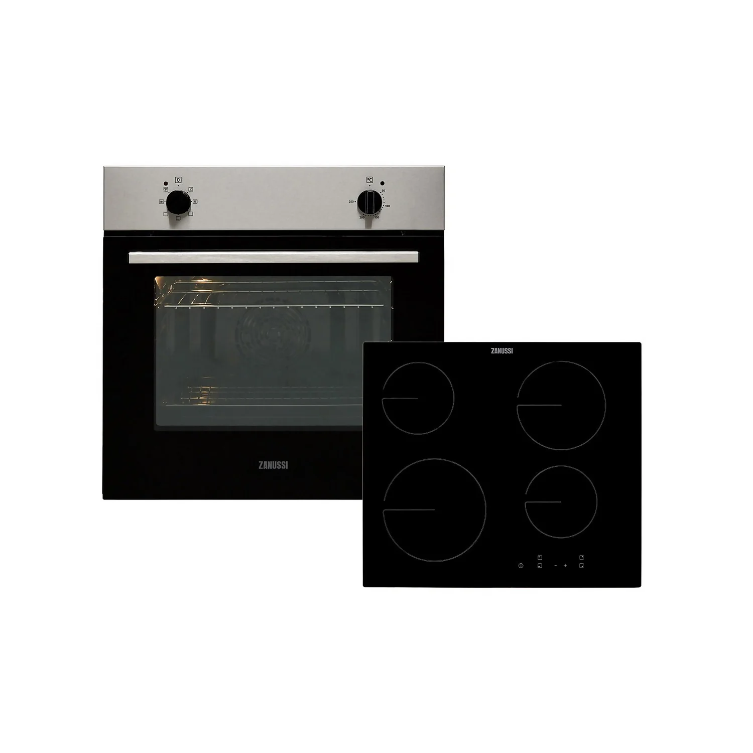 Zanussi ZPV2000BXA Built In Electric Single Oven And Ceramic Hob Pack - Stainless Steel / Black 1 Zanussi ZPV2000BXA Built In Electric Single Oven And Ceramic Hob Pack - Stainless Steel / Black