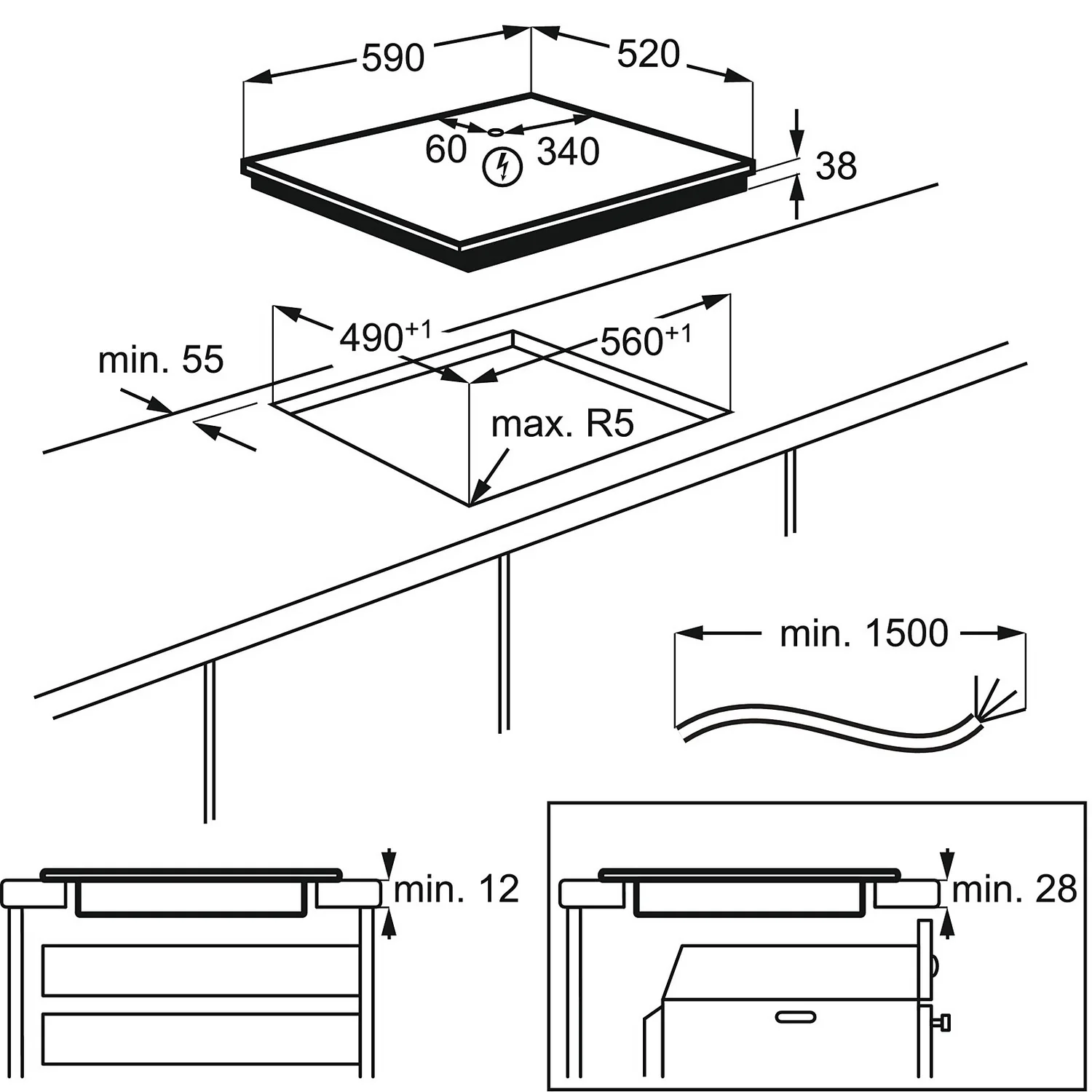 Zanussi ZPV2000BXA Built In Electric Single Oven And Ceramic Hob Pack - Stainless Steel / Black 7 Zanussi ZPV2000BXA Built In Electric Single Oven And Ceramic Hob Pack - Stainless Steel / Black - Image 7