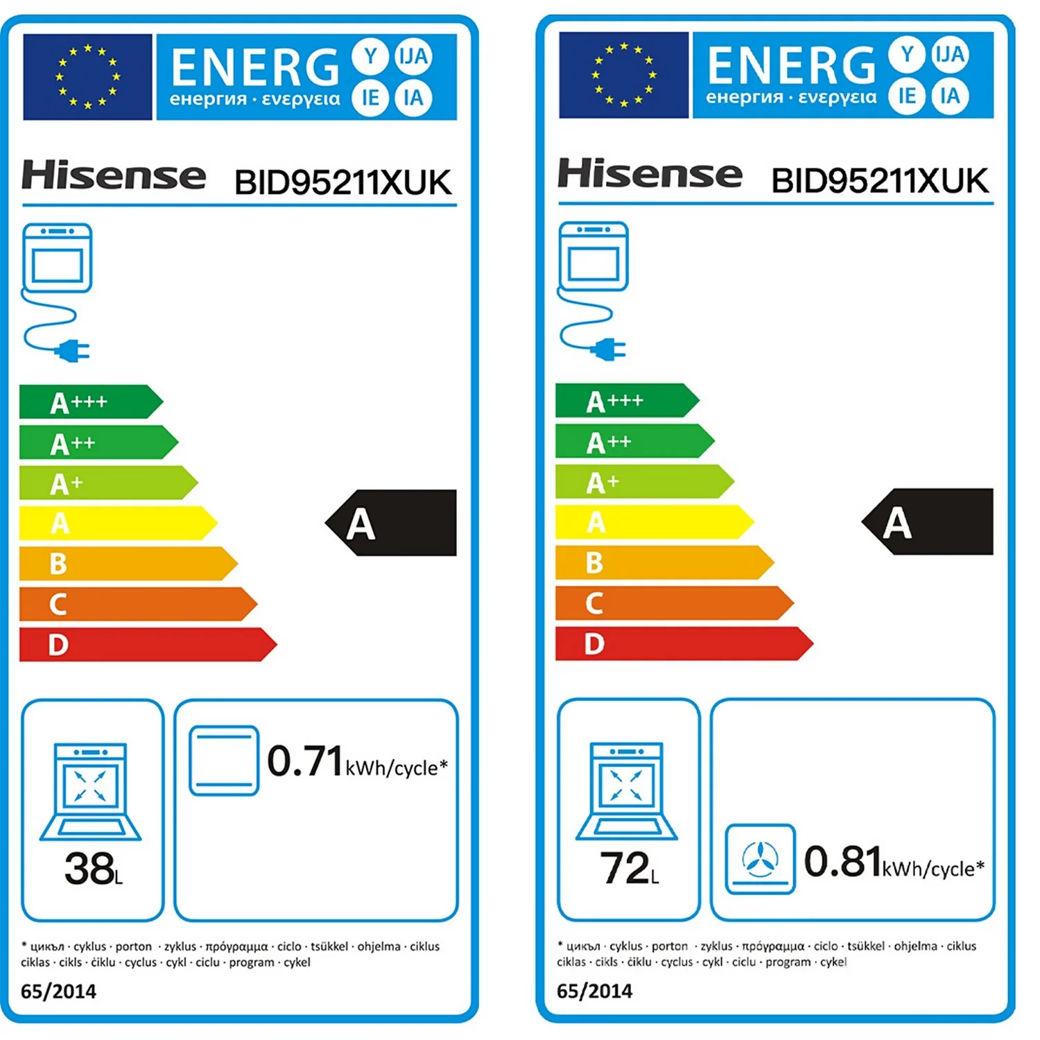 Hisense BID95211XUK Built In Electric Double Oven - Stainless Steel 10 Hisense BID95211XUK Built In Electric Double Oven - Stainless Steel - Image 10