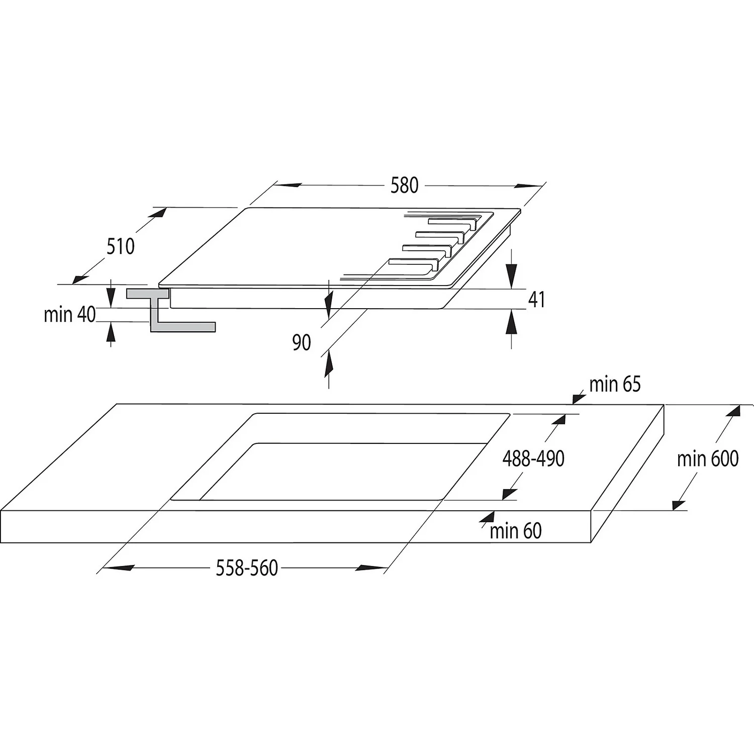 Hisense GM642XSUK 58cm Gas Hob - Stainless Steel 8 Hisense GM642XSUK 58cm Gas Hob - Stainless Steel - Image 8