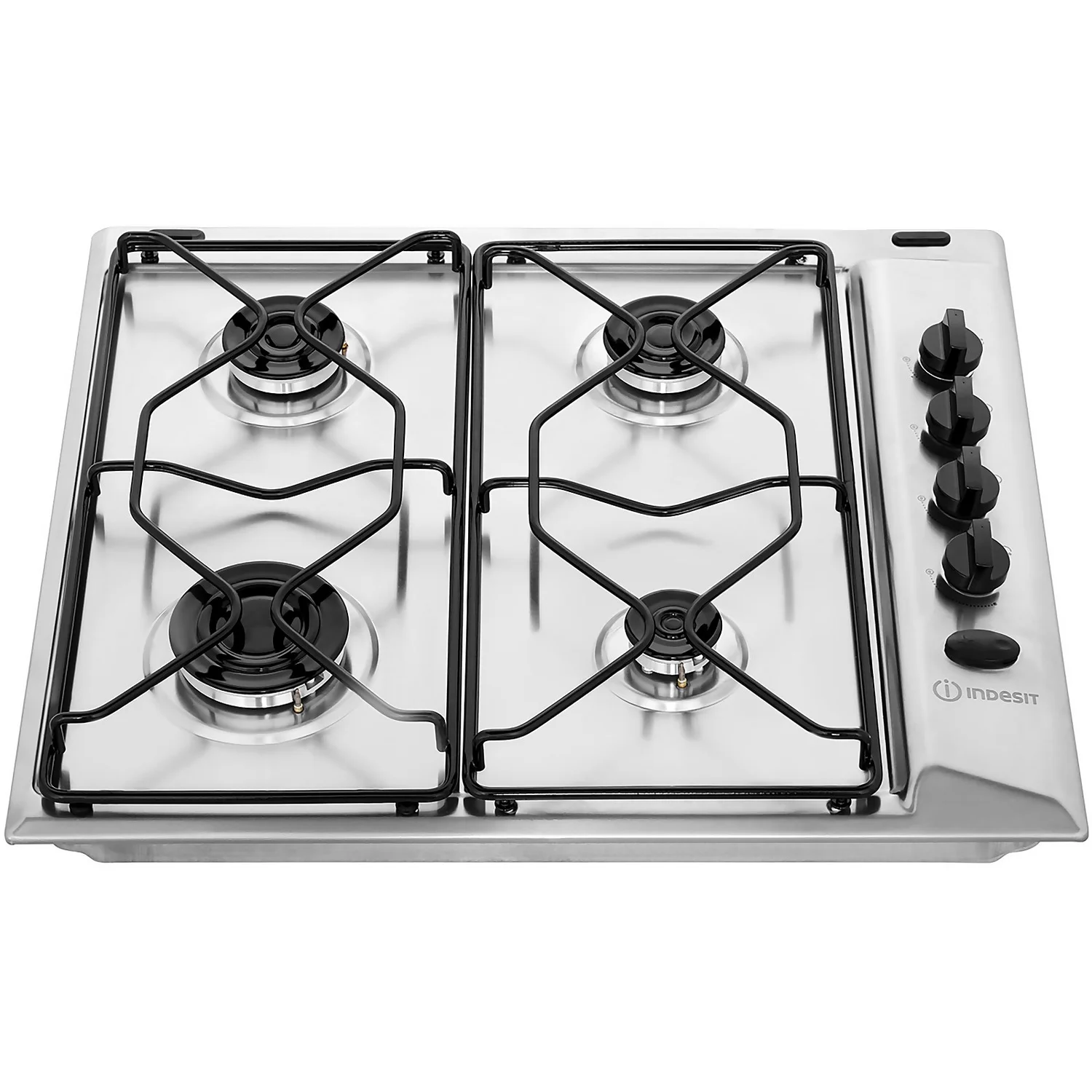 Indesit Aria PAA642IX/IWE 58cm Gas Hob - Stainless Steel 2 Indesit Aria PAA642IX/IWE 58cm Gas Hob - Stainless Steel - Image 2