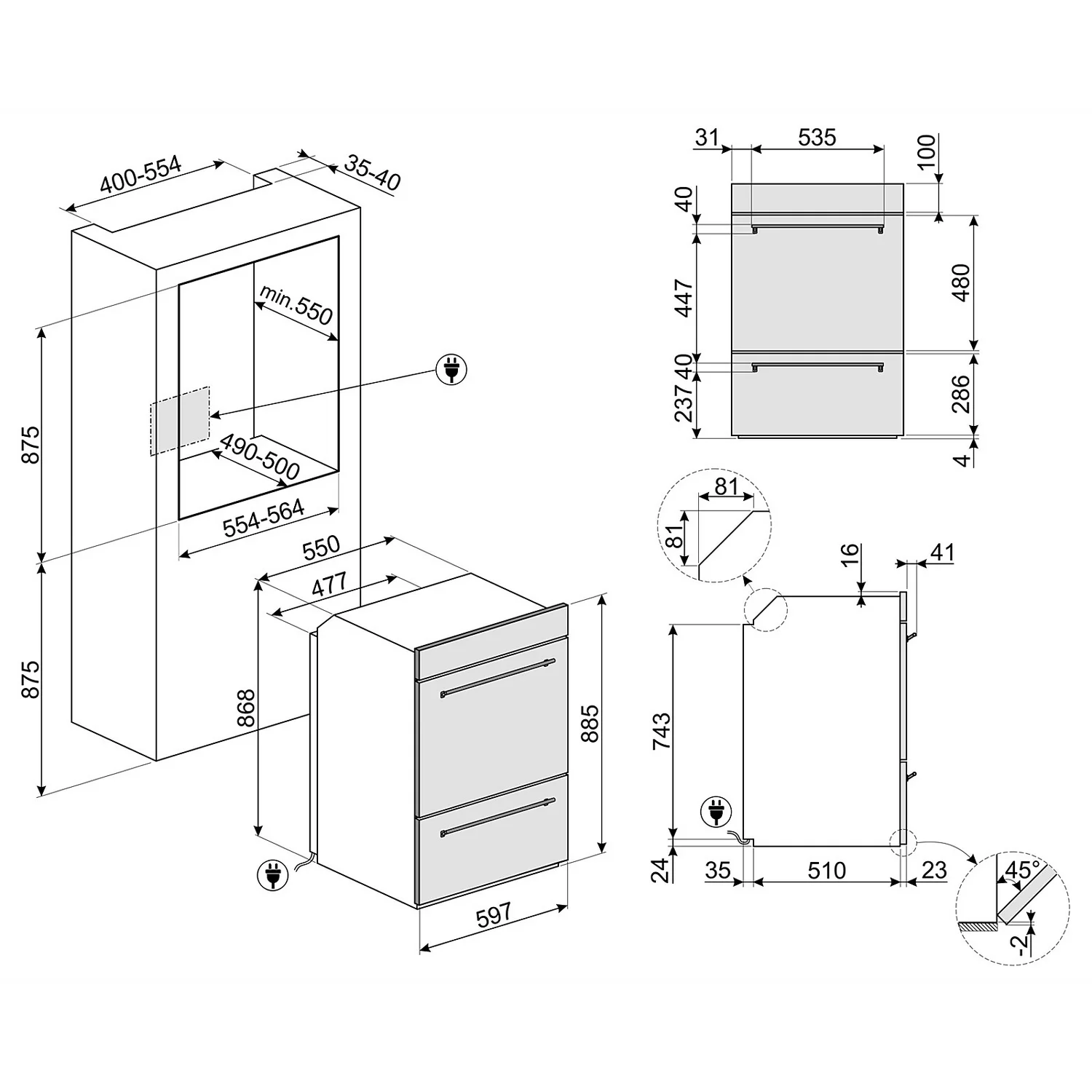 Smeg Classic DOSP6390X Built In Electric Double Oven - Stainless Steel 8 Smeg Classic DOSP6390X Built In Electric Double Oven - Stainless Steel - Image 8