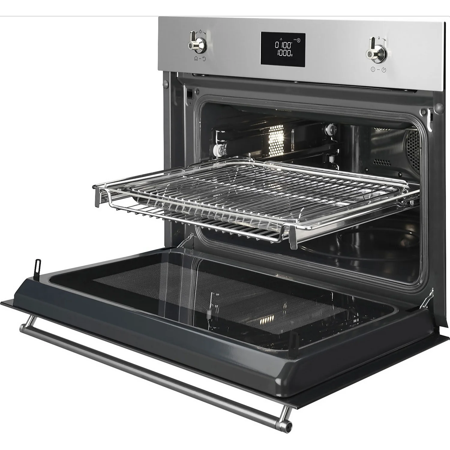 Smeg Classic SF4390MCX Built In Compact Electric Single Oven With Microwave Function - Stainless Steel 4 Smeg Classic SF4390MCX Built In Compact Electric Single Oven With Microwave Function - Stainless Steel - Image 4