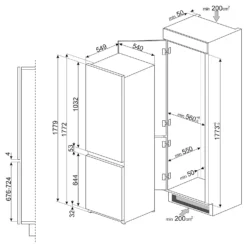 Smeg UKC8173N1F Built In Fridge Freezer - White 8 Smeg UKC8173N1F Built In Fridge Freezer - White -Kitchen Hardware Store 14200084 8185011772312154