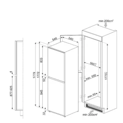 Smeg UKC8174NF Built In Fridge Freezer - White -Kitchen Hardware Store 14200085 8795011772338776